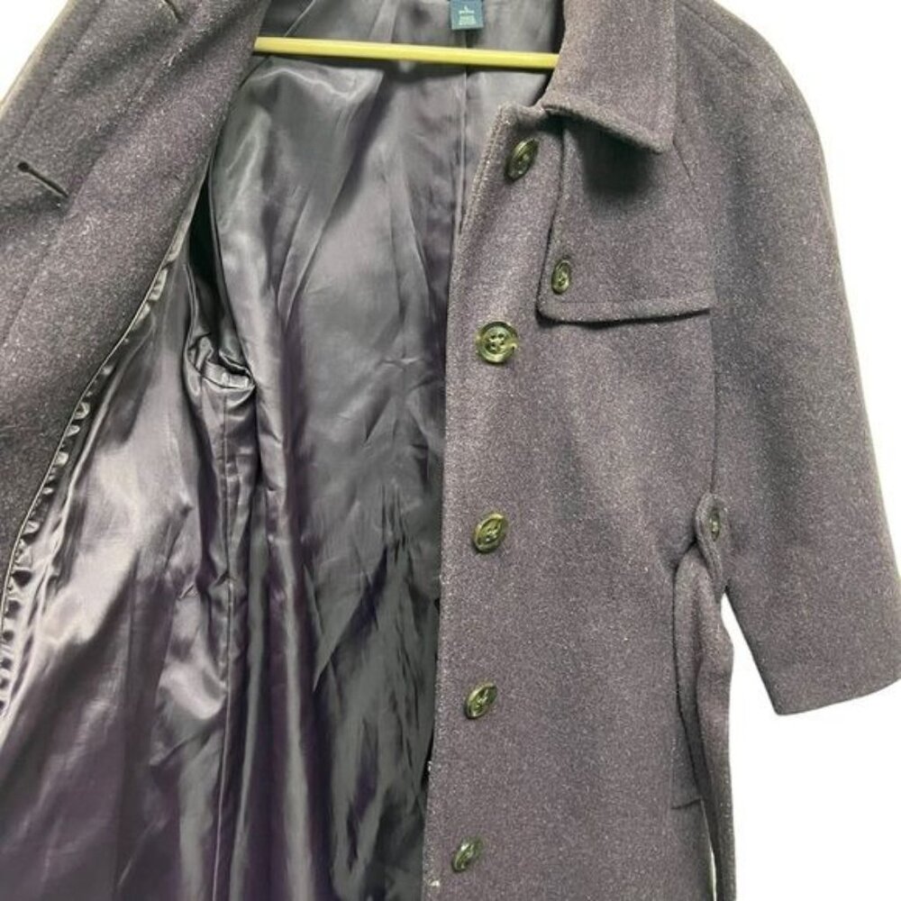 Gap Petites Y2K Purple Wool Winter Overcoat - Picture 10 of 10